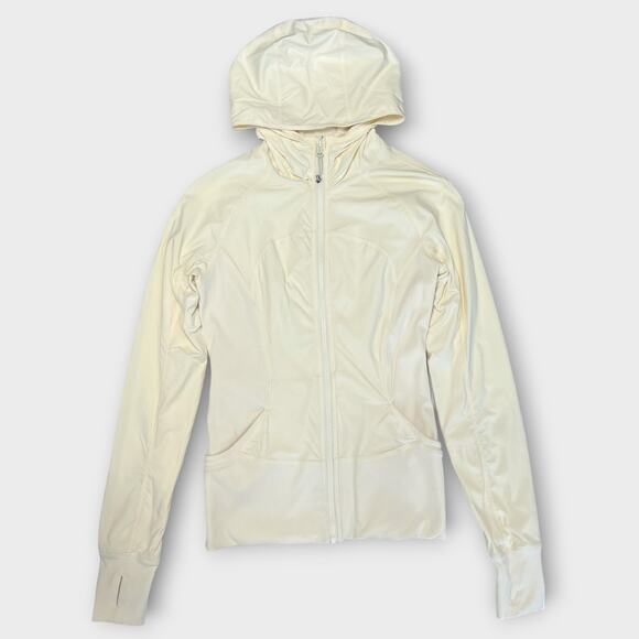 Lululemon In Flux Jacket SIZE 8 Cream Off White Luon Swift Lightweight Thumbhole - Picture 3 of 12
